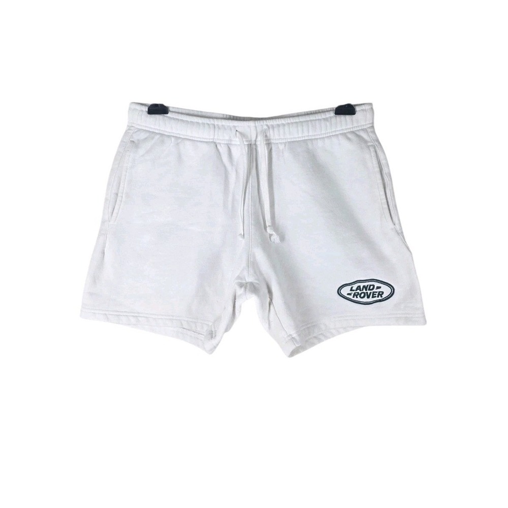 PacSun Land Rover Sweat Shorts Mens M Fleece White Drawstring Embroidered Logo - Picture 2 of 13
